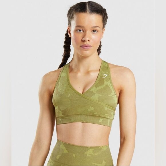 Gymshark ADAPT CAMO SEAMLESS SPORTS BRA - Size Medium - Picture 1 of 6